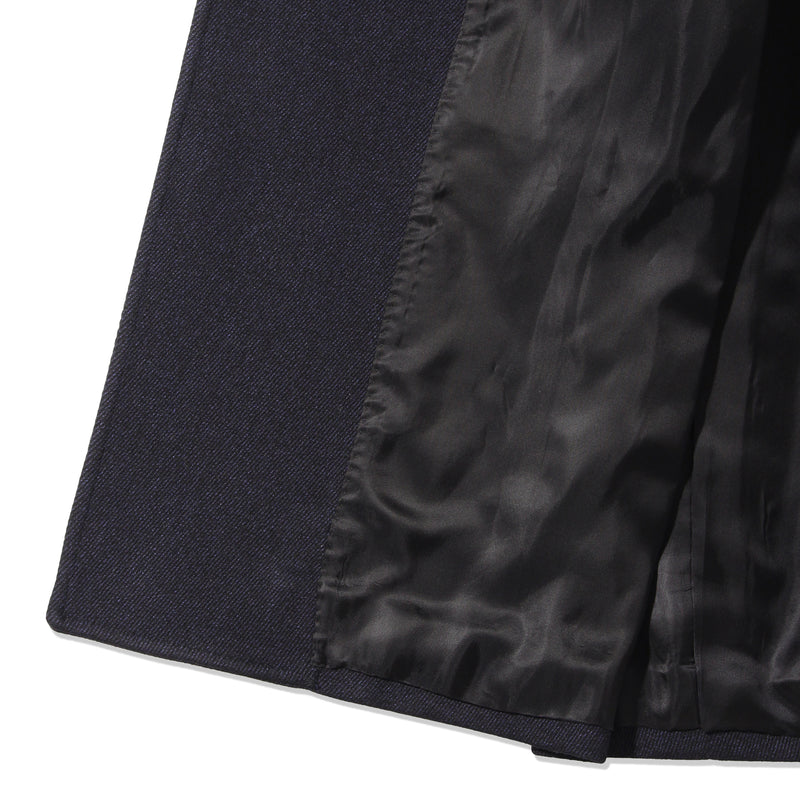 【干場別注】ストレッチカバートクロスダブルチェスターコート ネイビー