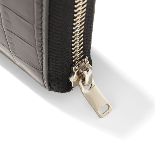 クロコダイル ミッドジップウォレット ブラック