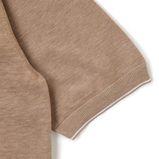 クルーネックニット ライトブラウン