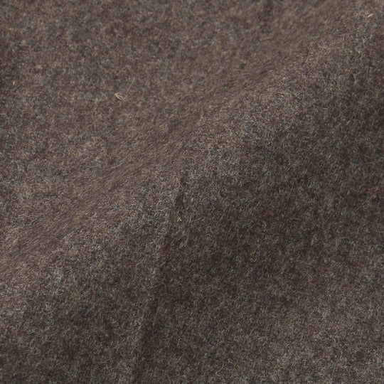 ARECHI ウールカシミヤナイロンストレッチ 1プリーツテーパードパンツ ダークブラウン