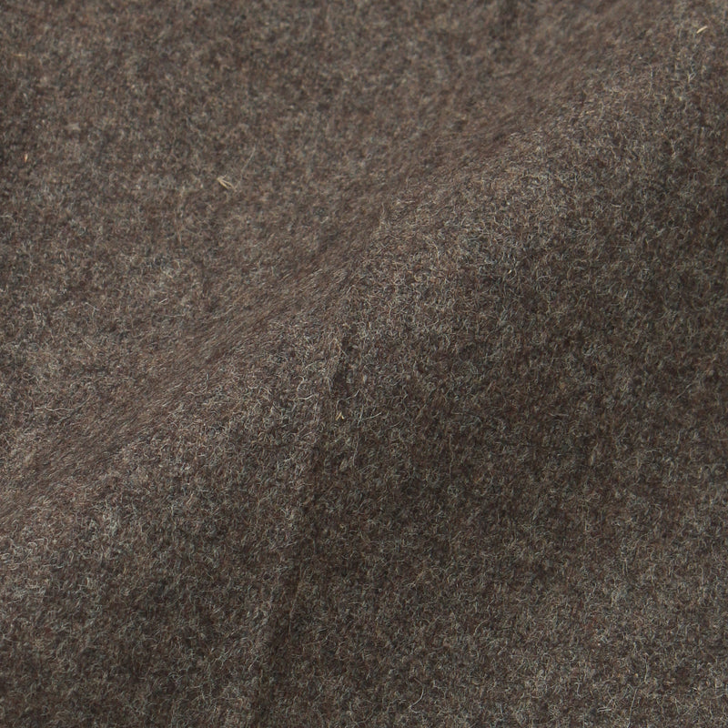 ARECHI ウールカシミヤナイロンストレッチ 1プリーツテーパードパンツ ダークブラウン