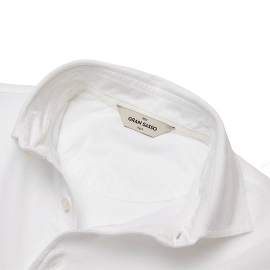 鹿の子 製品染め ポロシャツ S/SLV ホワイト