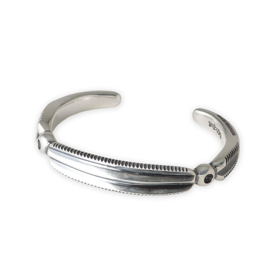 Flat top feather Bangle