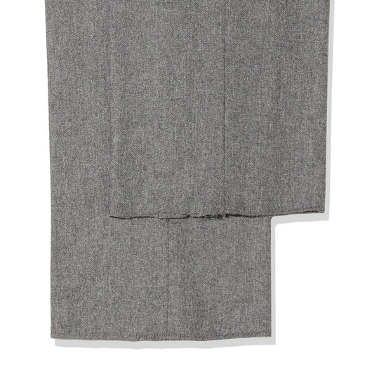 H BARBER カシミヤナイロン ツープリーツテーパードパンツ グレー