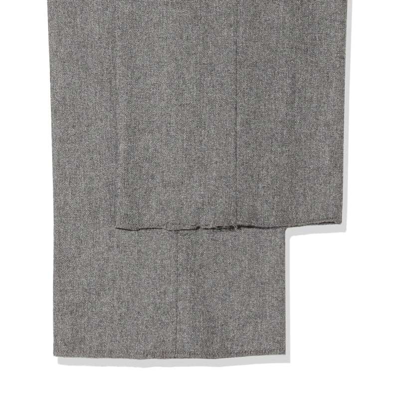 H BARBER カシミヤナイロン ツープリーツテーパードパンツ グレー