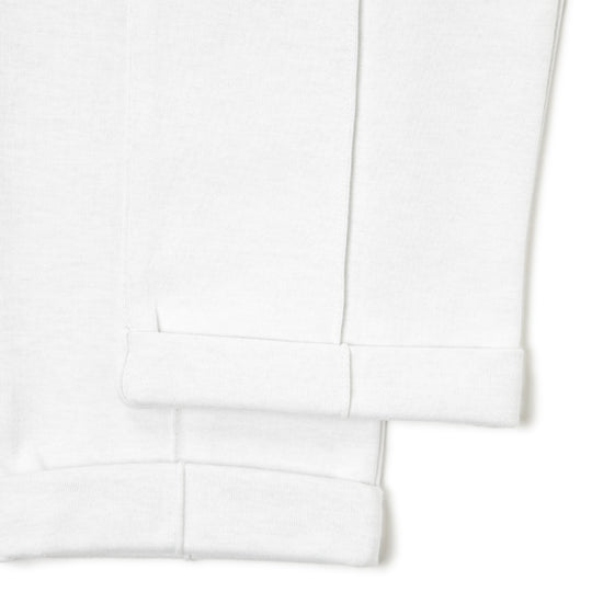 永久クリース パンツ コットン ホワイト/グレー