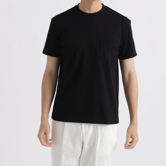 【リニューアルモデル】SUVIN PLATINUMテーラードポケットTシャツ ブラック