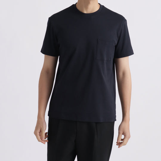 【リニューアルモデル】SUVIN PLATINUMテーラードポケットTシャツ ネイビー