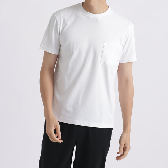 【リニューアルモデル】SUVIN PLATINUMテーラードポケットTシャツ ホワイト