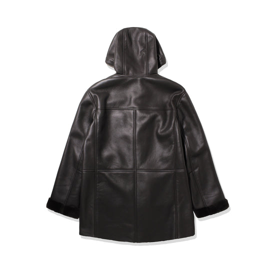 Mouton Hoodie Short Jacket Charcoal