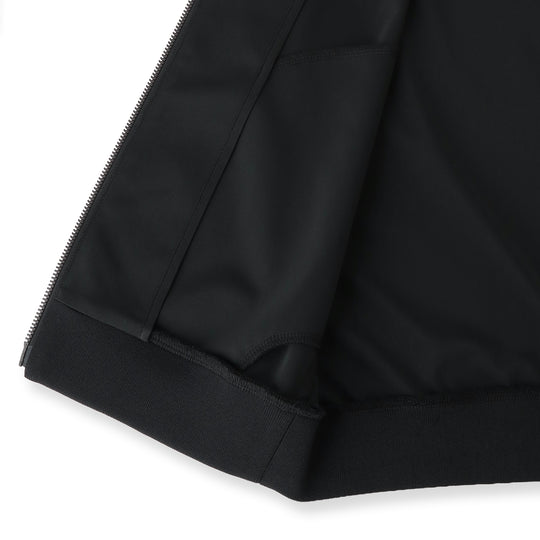 マットツイストスタンドカラー ジップアップジャケット ブラック