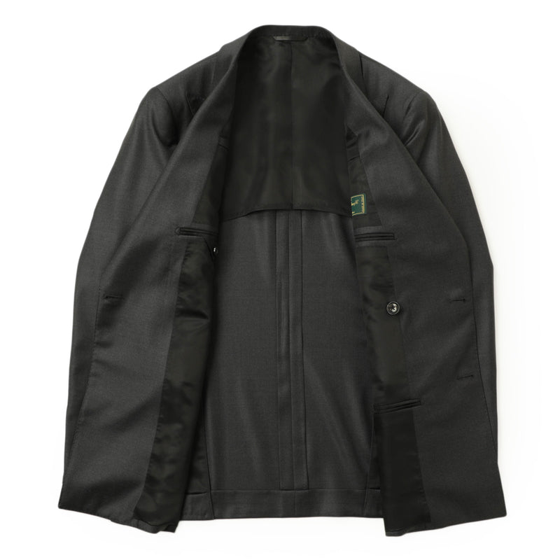 【待望のダブルが登場】Per noi  セットアップ ダブル 6B ワンプリーツ ウール Super 130's グレー