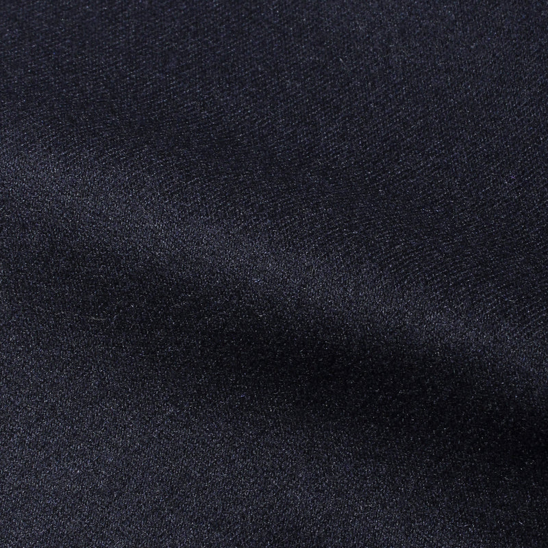 H BARBER カシミヤナイロン ツープリーツテーパードパンツ ネイビー