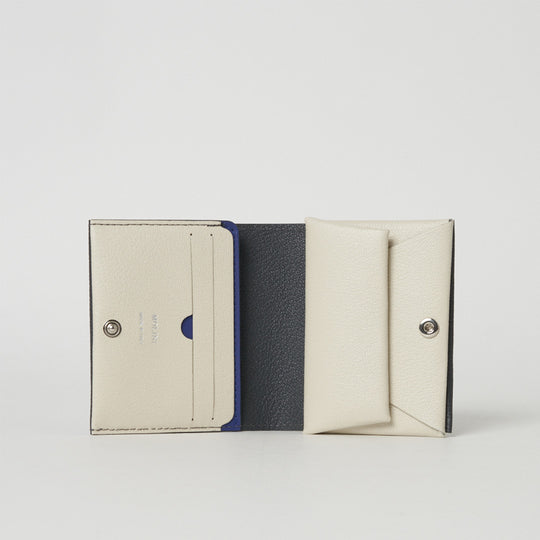 二つ折り財布  398 グレー＆オフホワイト