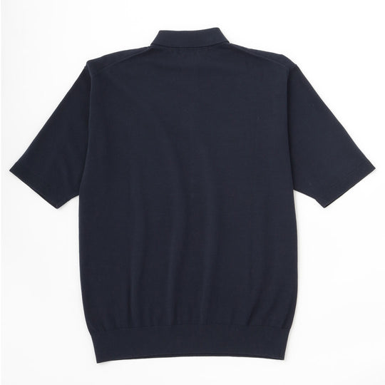 【干場義雅×DRESSTERIOR】ニットポロシャツ ネイビー