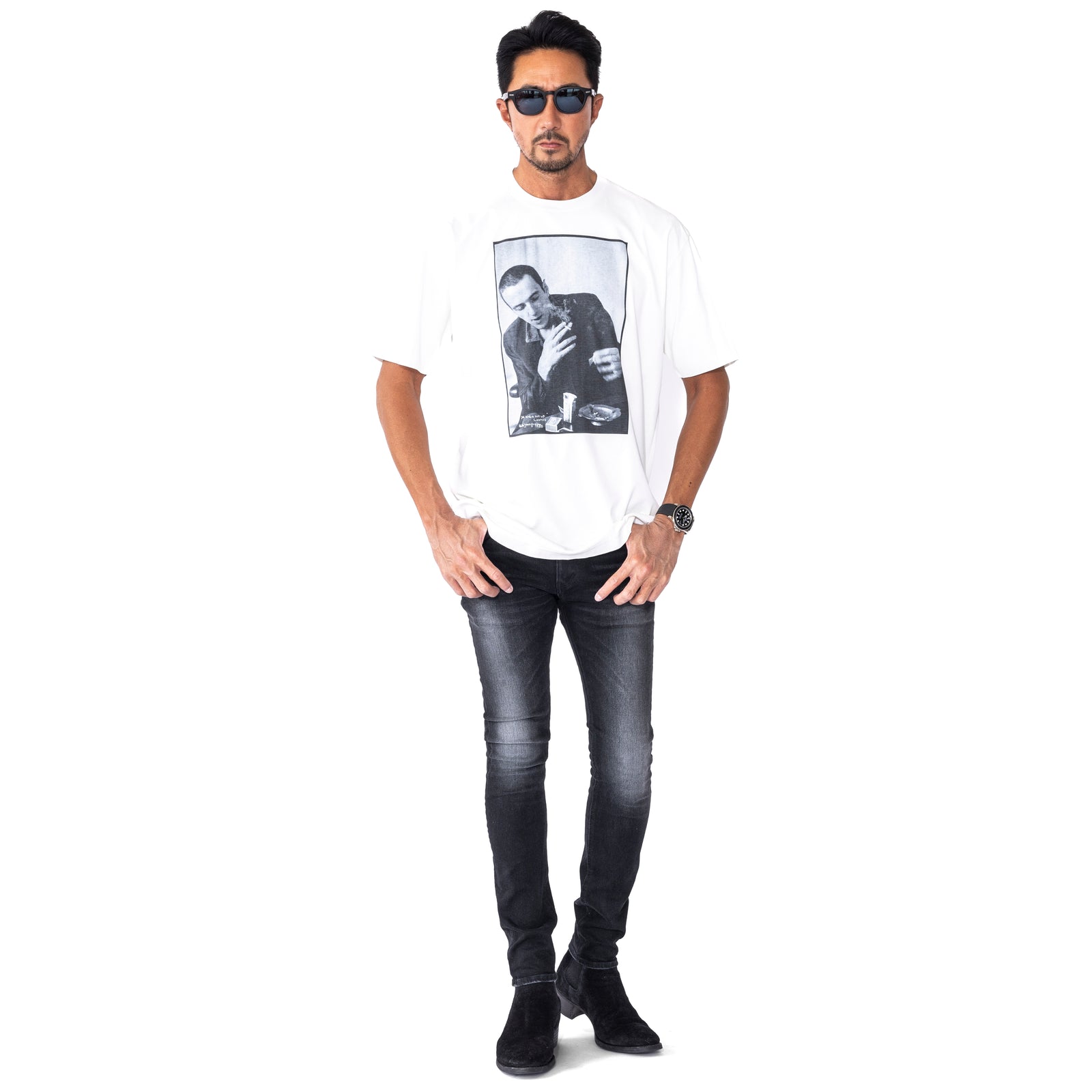 2 Print Crew Neck T-shirt-BLACK – MINIMAL WARDROBE