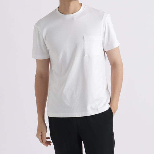 【リニューアルモデル】SUVIN PLATINUMテーラードポケットTシャツ ホワイト
