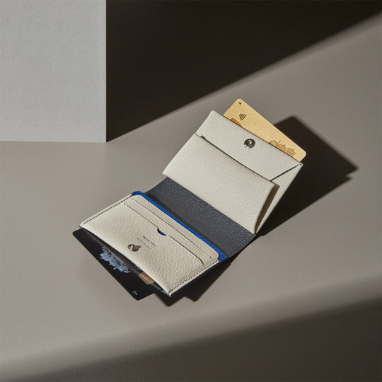 二つ折り財布  398 グレー＆オフホワイト