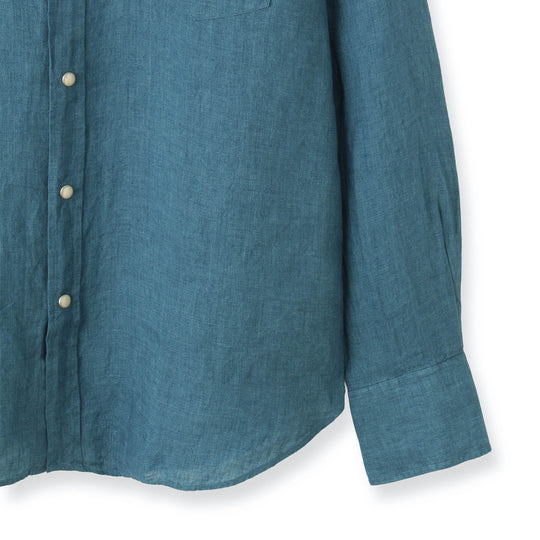 【干場 × ARCODIO共同企画】GINO Lino Moderno Collection  バイオウォッシュリネンウェスタン アクアマリン