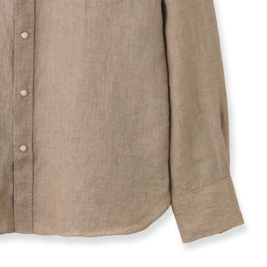 【干場 × ARCODIO共同企画】GINO Lino Moderno Collection  バイオウォッシュリネンウェスタン ベージュ
