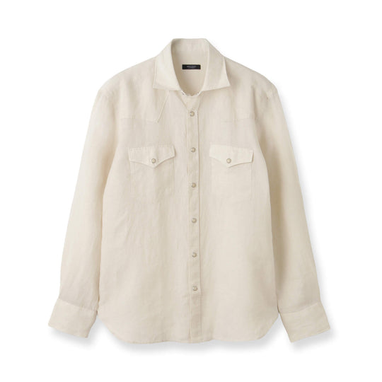 【干場 × ARCODIO共同企画】GINO Lino Moderno Collection  バイオウォッシュリネンウェスタン エクリュ