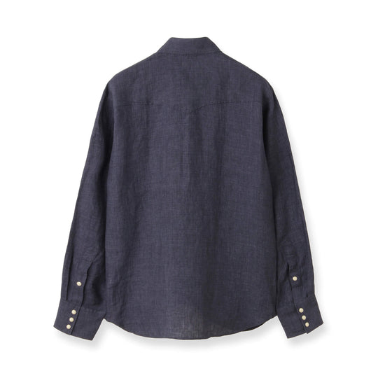 【干場 × ARCODIO共同企画】GINO Lino Moderno Collection  バイオウォッシュリネンウェスタン ネイビー