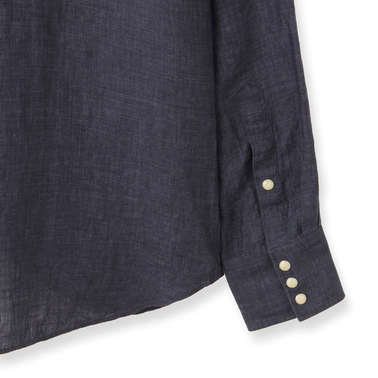 【干場 × ARCODIO共同企画】GINO Lino Moderno Collection  バイオウォッシュリネンウェスタン ネイビー