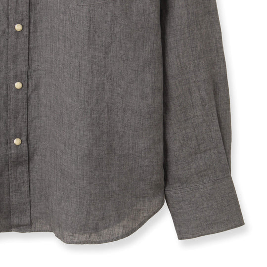 【干場 × ARCODIO共同企画】GINO Lino Moderno Collection  バイオウォッシュリネンウェスタン スレートグレー