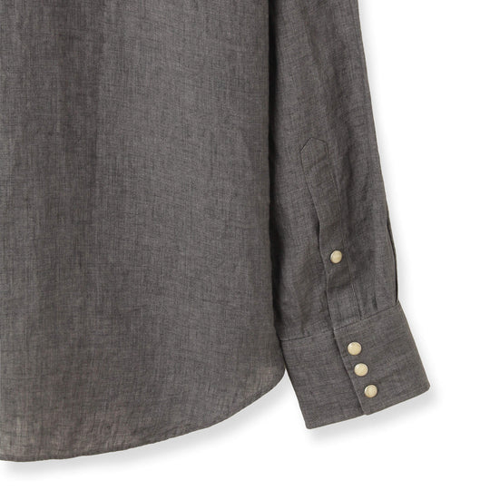 【干場 × ARCODIO共同企画】GINO Lino Moderno Collection  バイオウォッシュリネンウェスタン スレートグレー