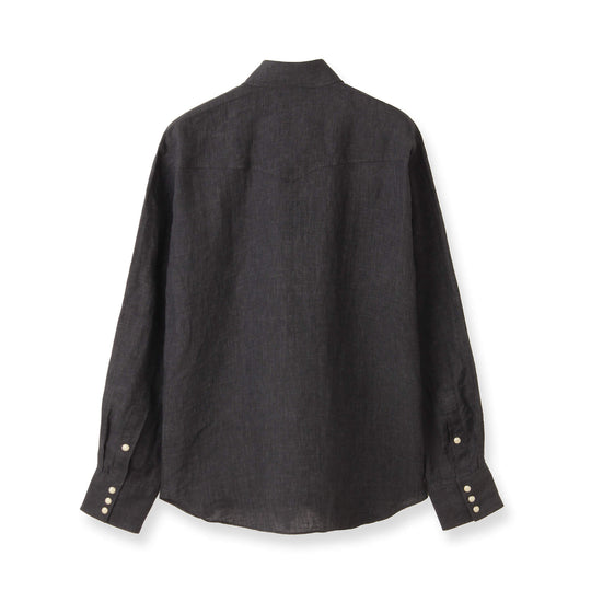 【干場 × ARCODIO共同企画】GINO Lino Moderno Collection  バイオウォッシュリネンウェスタン ブラック