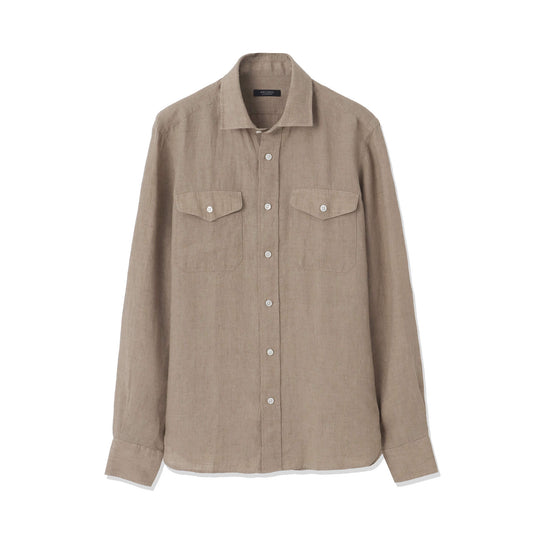 【干場 × ARCODIO共同企画】Lino Moderno Collection バイオウォッシュリネン サファリ ベージュ