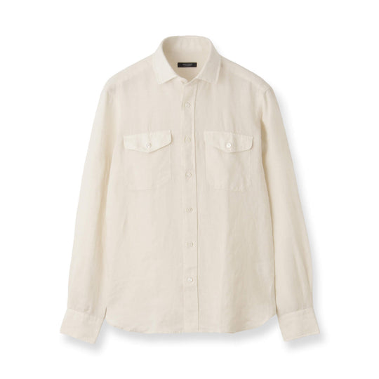 【干場 × ARCODIO共同企画】Lino Moderno Collection バイオウォッシュリネン サファリ エクリュ