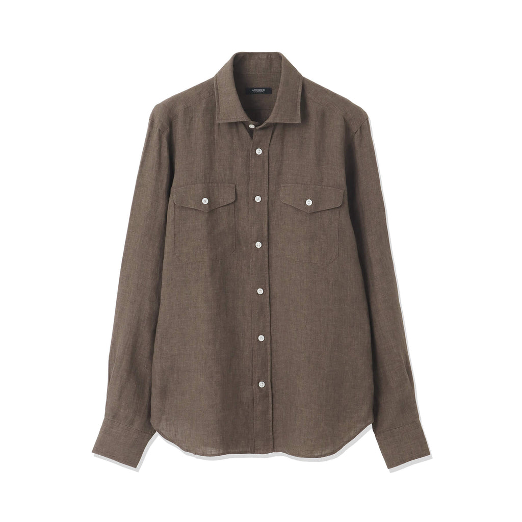 ARCODIO Lino Moderno バイオウォッシュリネン ブラック M 干場 × ARCODIO共同企画】Lino Moderno Collection バイオ