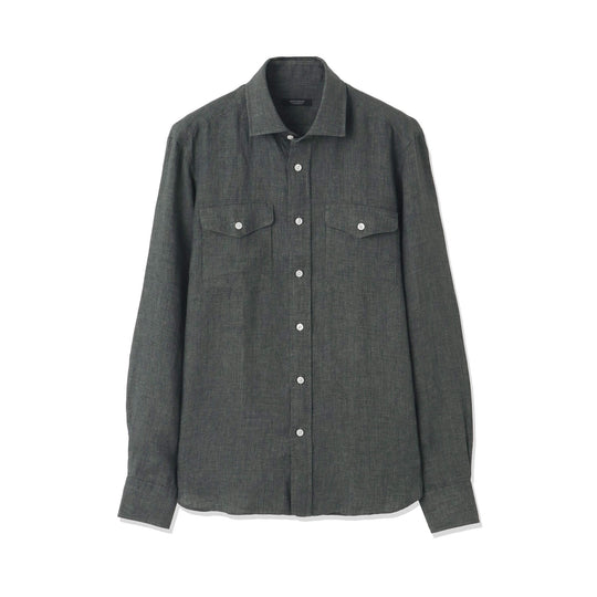 【干場 × ARCODIO共同企画】Lino Moderno Collection バイオウォッシュリネン サファリ グリーン