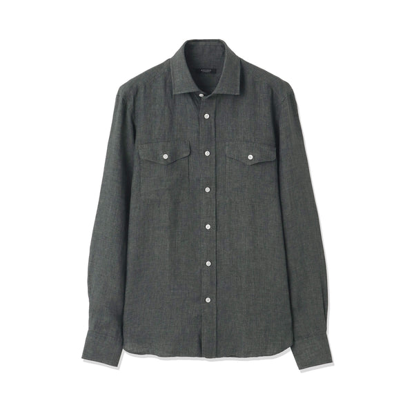 【干場 × ARCODIO共同企画】Lino Moderno Collection バイオウォッシュリネン サファリ グリーン