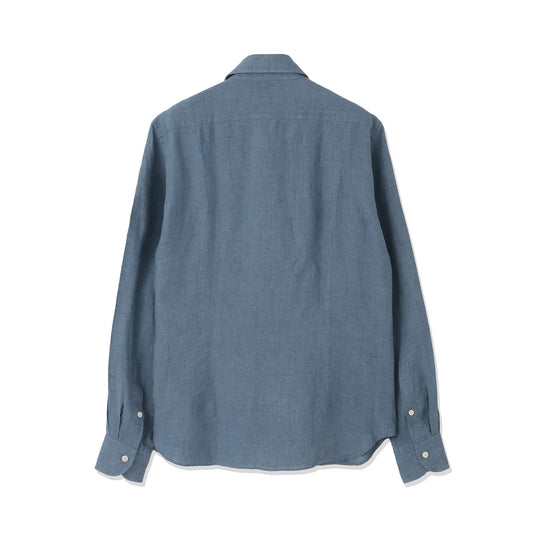 【干場 × ARCODIO共同企画】Lino Moderno Collection バイオウォッシュリネン サファリ スティールブルー