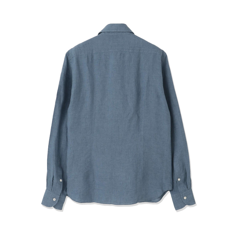 【干場 × ARCODIO共同企画】Lino Moderno Collection バイオウォッシュリネン サファリ スティールブルー