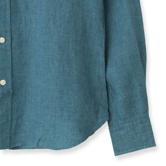 【干場 × ARCODIO共同企画】Lino Moderno Collection バイオウォッシュリネン サファリ アクアマリン