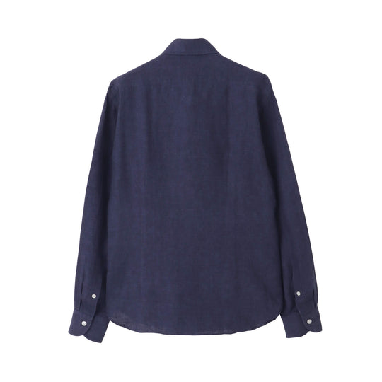 【干場 × ARCODIO共同企画】Lino Moderno Collection バイオウォッシュリネン サファリ ネイビー