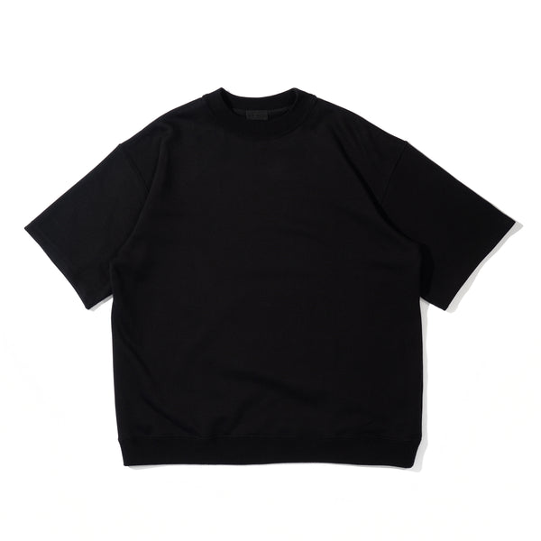 Real Silkiy Cotton フレンチテリー半袖モックスウェット ブラック