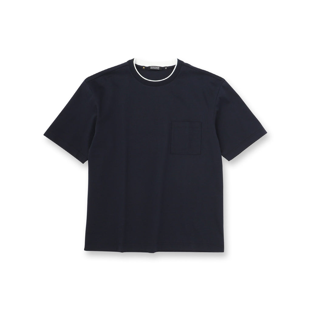 25SS【干場義雅×DRESSTERIOR】ICE CLEAR COTTON レイヤードT ネイビー