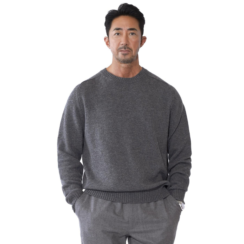 干場義雅×DRESSTERIOR】ウールカシミヤクルーネックニット グレー