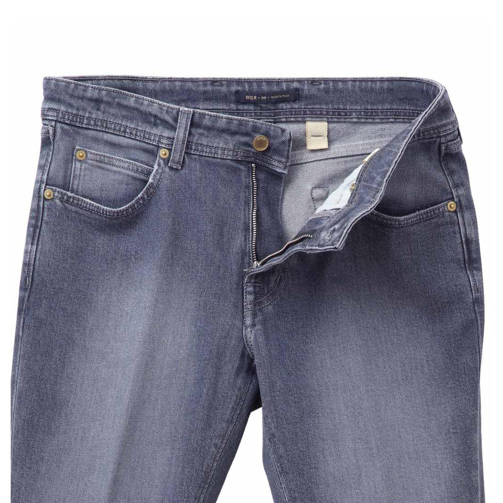 26SS RIBOT コットン ストレッチ スリム デニムパンツ グレー