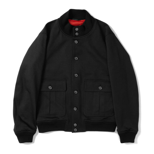 Duplex Wool Jersey トラベル バルスタージャケット ブラック