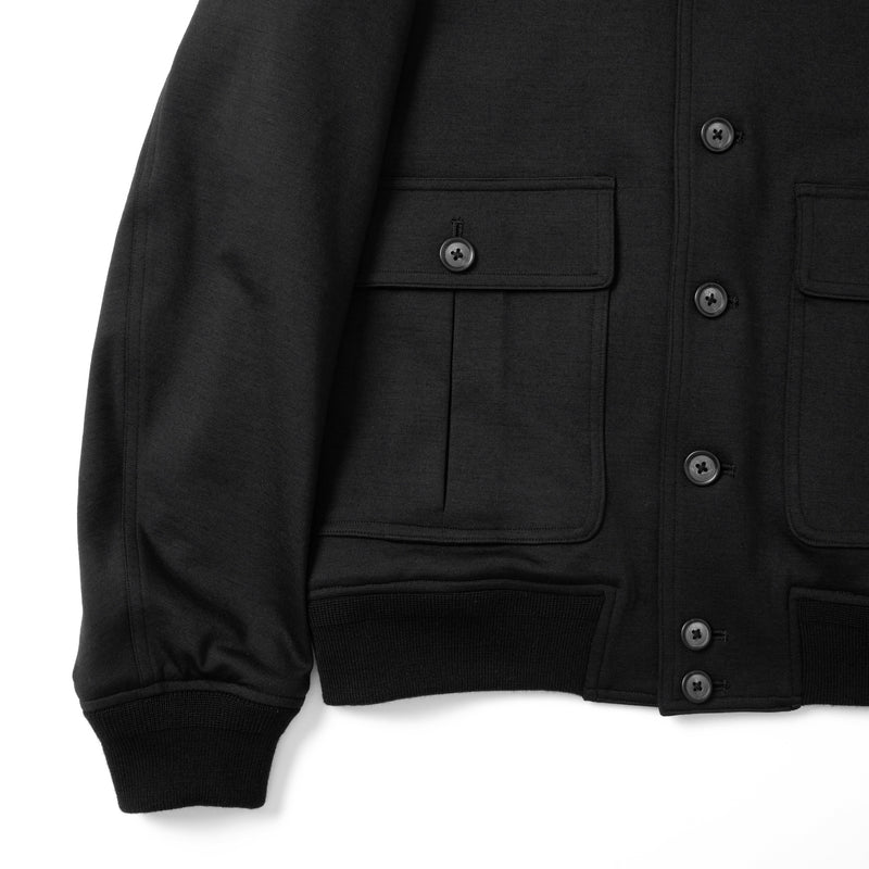 Duplex Wool Jersey トラベル バルスタージャケット ブラック