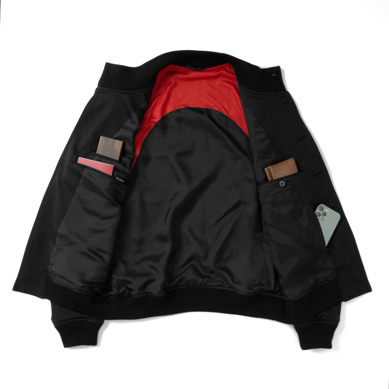 Duplex Wool Jersey トラベル バルスタージャケット ブラック