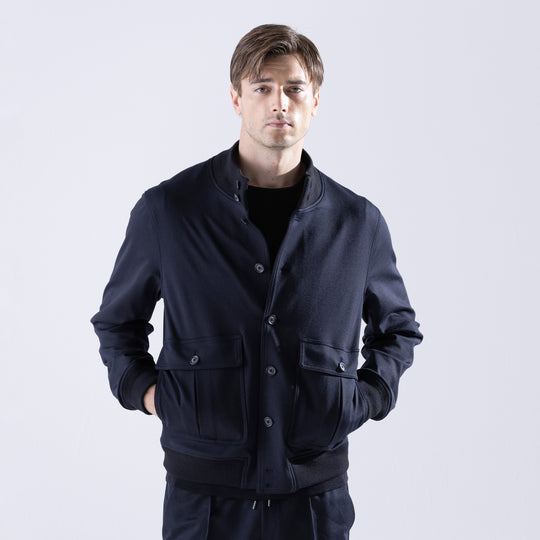 Duplex Wool Jersey トラベル バルスタージャケット コスモネイビー