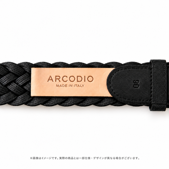 【予約販売：12月上旬頃お届け分】イタリア製 スエードメッシュベルト ブラック