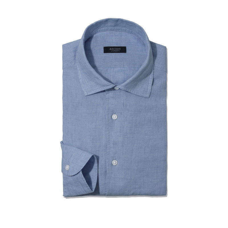 ARCODIO Lino Moderno バイオウォッシュリネン ネイビー M 干場 × ARCODIO共同企画】Lino Moderno Collection バイオ