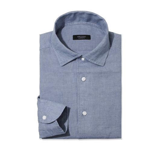 【干場 × ARCODIO共同企画】APERTO Lino Moderno Collection バイオウォッシュリネン ライトスティールブルー